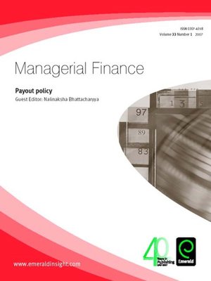 cover image of Managerial Finance, Volume 33, Issue 1